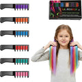 6 Colors Festive Fun Hair Chalk Combs, 2026 New Temporary Glitter Hair Colors Hairs Chalk Combs, Washable DIY Color Dye for Birthday Christmas New Year Cosplay Hairs DIY Party for Teenage Girls Kids