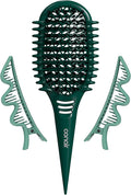 Conair Curl Define Pro Hair Brush for Curly Hairbrush with Sectioning Clips, Dual-Vent Design with Continuous Grooves, Mixed Bristles for Frizz-Free Detangling, Smoothing, and Curl Definition