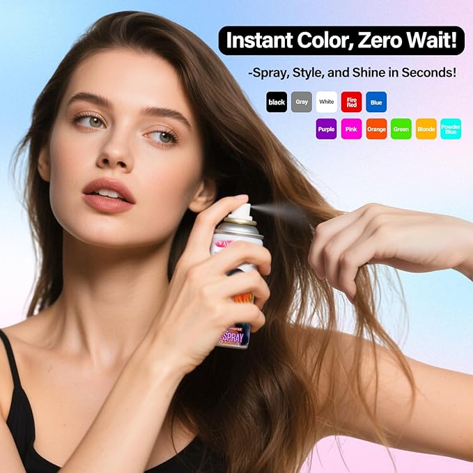Temporary Hair Color Spray For Kids Women Men, Washable Hair Dye Spray One-Day Hair Color Wax For Cosplay Party DIY, Christmas Party, Halloween Crazy Hair Day (Green, 4.06 oz)