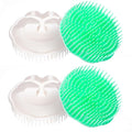 Hair Scalp Brush Dandruff Cleaning Brush Shower Scalp Shampoo Brush Scalp Massager Pack of 4 (White and Green)