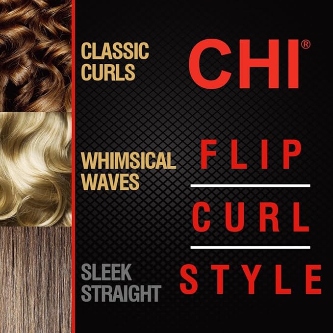 CHI Original Digital Ceramic Hairstyling Iron, Hair Straightener Delivers Shiny, Smooth Results, Even Heat for Less Damage, 1" Iron, Piano Black