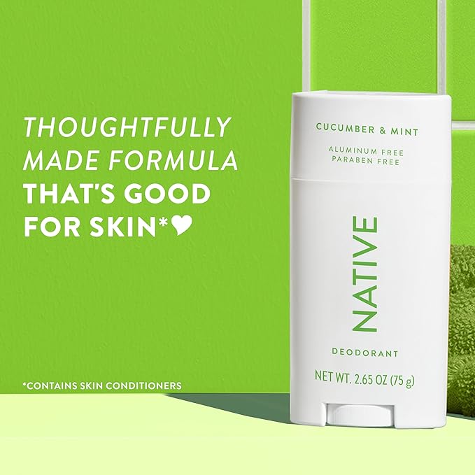 Native Deodorant Contains Naturally Derived Ingredients, 72 Hour Odor Control | Deodorant for Women and Men, Aluminum Free with Baking Soda, Coconut Oil and Shea Butter | Cucumber & Mint