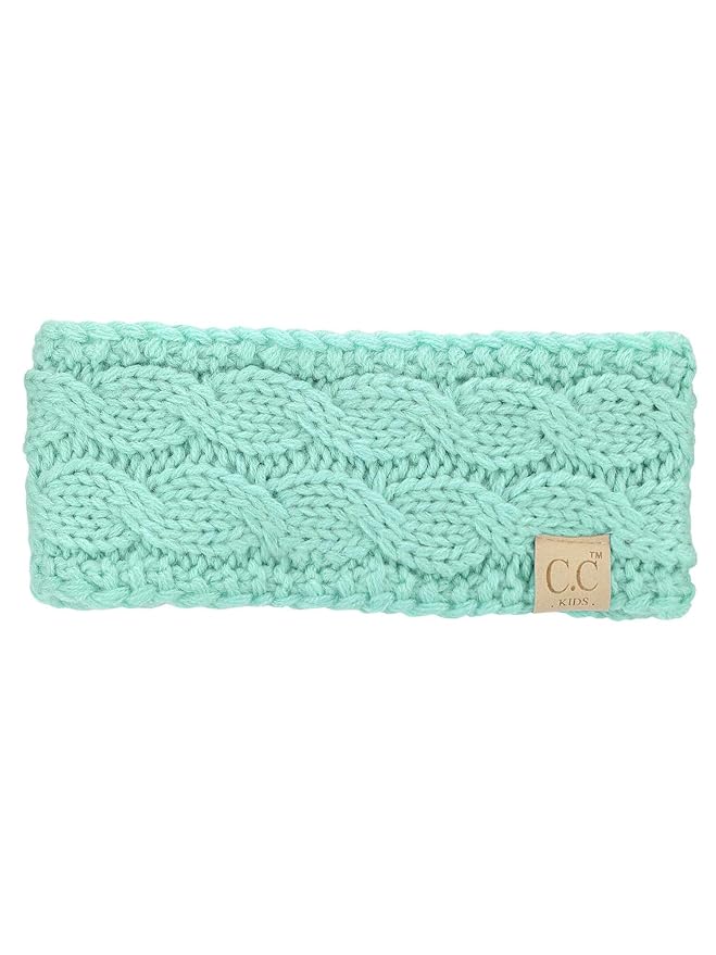 C.C Children's Kids' Winter Warm Cable Knit Fuzzy Lined Ear Warmer Headband