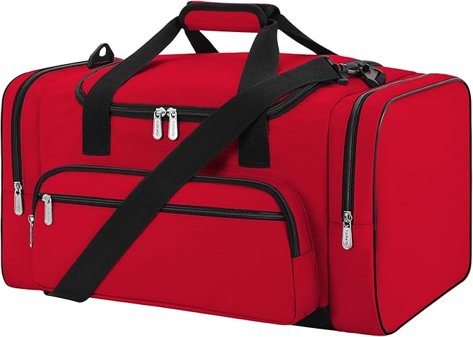 Gym Bag 22 inch Sport Duffle Bag for Men - 55L Weekender Duffel Bag for Travel - Red