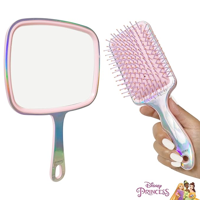 LUV HER Disney Princesses Spa Set for Girls Age 3+ - Includes Paddle Hair Brush and Hand Mirror featuring Snow White - Imaginative Play and Self-Care - Develops Creativity and Fine Motor Skills