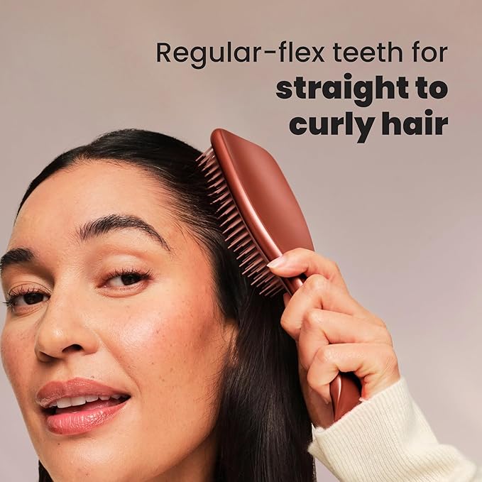 Tangle Teezer Chrome Ultimate Detangler Brush for Wet & Dry Hair, Eliminates Knots & Reduces Breakage for Straight to Curly Hair Types, Chocolate Bronze