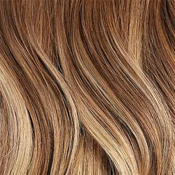 Luxy 100% Remy Human Hair – Halo Clip-In Hair Extensions –Natural Looking Volume & Length - One-Piece - Easy 5-Min Application 140 grams 16" Chestnut Brown Balayage