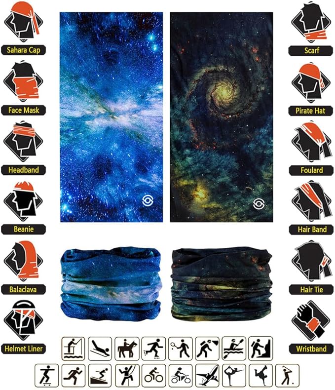 Headband Neck Gaiter Head Wrap Headwear Face Mask Magic Scarf Bandana for Men and Women