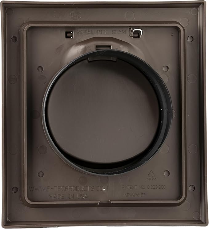 NO-PEST VENT, Exclusive Dual Door Dryer Vent Cover Outdoor 4 inch with Collar, Made in USA w Highest UV Resistant Plastic in any Outdoor Vent Cover (Brown, 4" Plastic WIth Collar)
