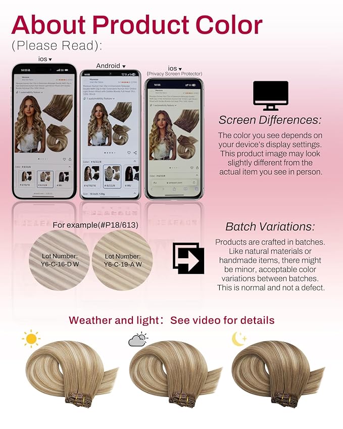 Moresoo Human Hair Clip in Extensions Light Brown Blonde Balayage Hair Extension Clip ins Ombre Light Brown to Medium Blonde for Women Short 80g/5pcs 14 inch