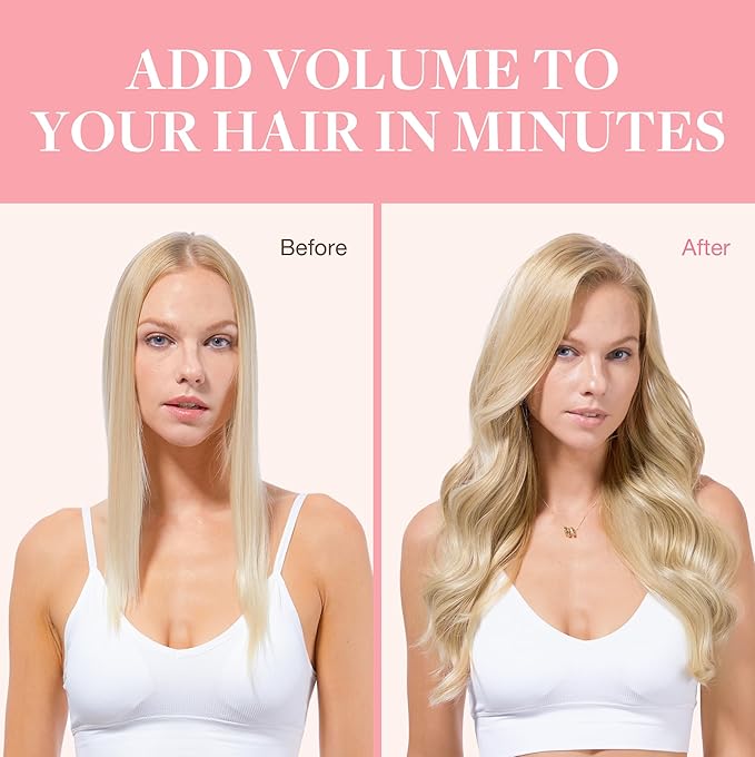 GOO GOO Clip in Hair Extensions Real Human Hair, Remy Human Hair Extensions Clip ins for Women, Natural Human Hair, 20inch 120g 7Pcs, 17A/60A Ash Blonde Highlighted Platinum Blonde