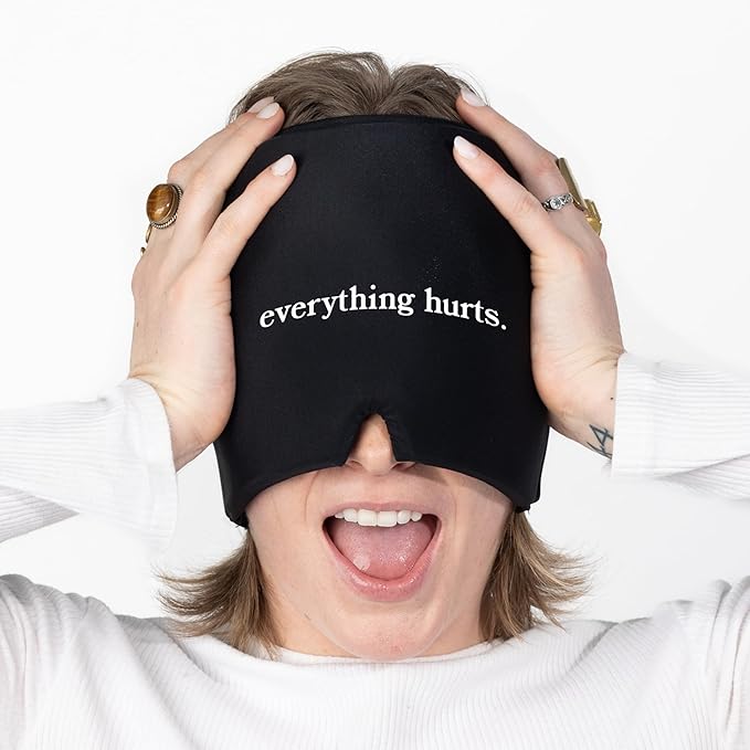 Huggs Migraine Relief Cap - Everything Hurts - Cooling Gel Head Wrap, Cold Compress Cap for Headache, Stress, & Tension