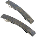 Camila Paris CP3076 French Hair Barrette Clip for Girls, Set of 2 Grey Rubberized Metal Clasp Strong Hold Grip Hair Clips for Women, No Slip Durable Styling Girls Hair Accessories, Made in France