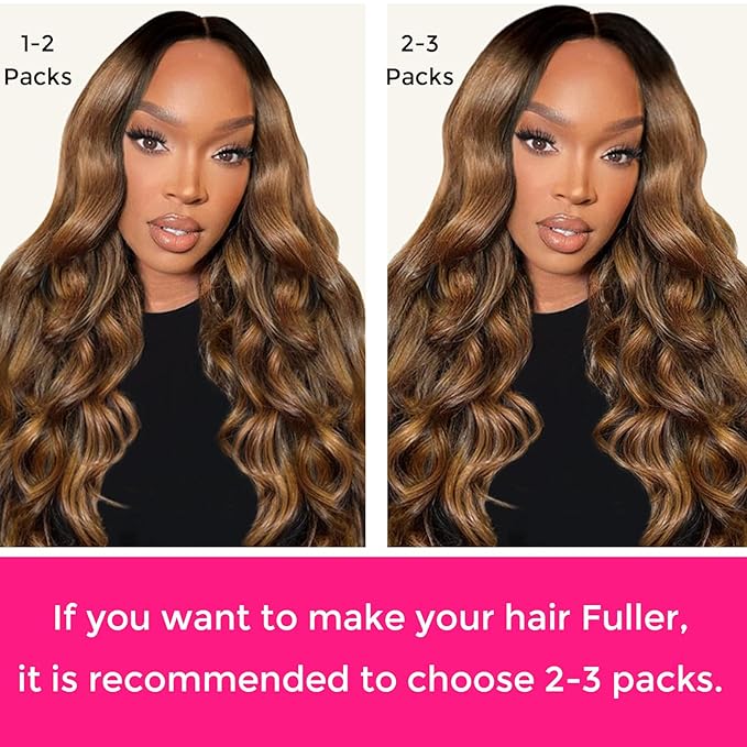 Lashey Seamless Clip in Hair Extensions Human Hair 110g 7pcs Body Wave Ombre Natural Black to Medium Auburn Real Human Hair Hair Extensions 24 Inch