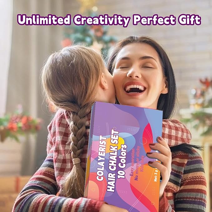 Hair Chalk for Girls Washable, 10PCS Temporary Hair Color for Kids Adults, Temporary Hair Dye Wax Kids Makeup, Great Christmas Birthday Gifts for 6-10 Year Old Girl (Red etc.)