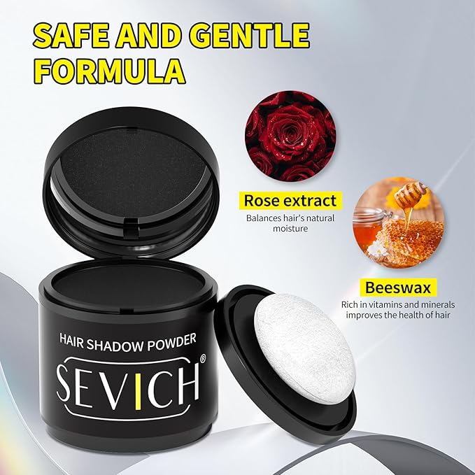 Sevich Hairline Powder 10g 2-Pack with Brush, Instantly Conceals Hair Loss & Thinning, 48H Waterproof Root Touch Up Powder, Natural Hair Shadow Toppers for Women & Men, 2 Box = 5 Boxes,Light Brown