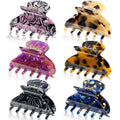 WILLBOND 6 Pieces Medium Hair Claw Clips for Thin Hair 2.6 Inch Tortoise Shell Clip Banana Jaw Hairpin French Style Barrettes Head Accessories for Women Girls(Delicate Patterns)