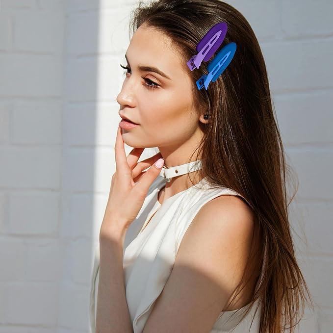 No Crease Creaseless No Bend Hair Clips For Styling Non Slip Flat Clips For Makeup Hair Accessories For Women,Multiple Colors,12 PCS