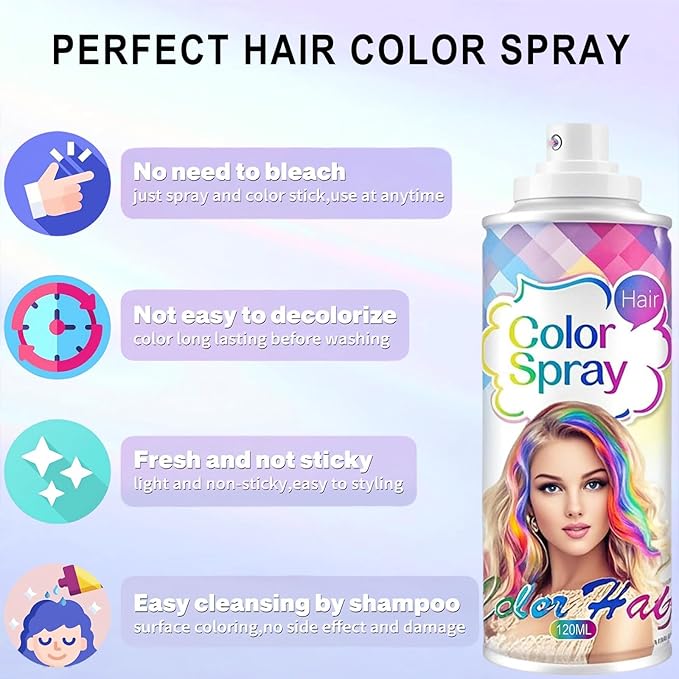 Pink Hair Spray, Temporary Hair Color Spray for Kids Women Men, Pink Hair Wax Dye, Temporary Hair Dye, Washable & Non-Sticky Hair Color Dye Pomades Natural Hair Dye for Party,Holloween,Cosplay(Pink)
