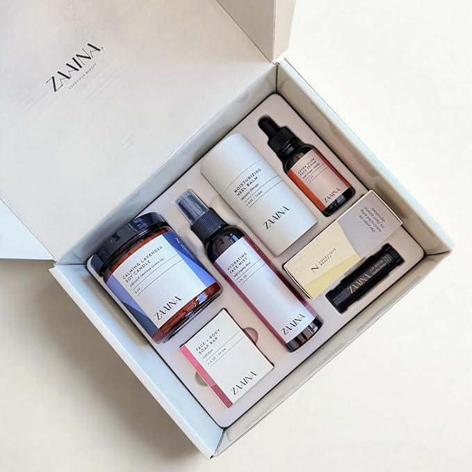 ZAAINA Spa Gift Set for Her - Relaxation Spa Kit for Women, Holiday Spa Gift Basket, Pampering At Home Bath and Body Self Care Spa Package, Christmas Gifts for Mom Wife, Spa Birthday Gifts for Women
