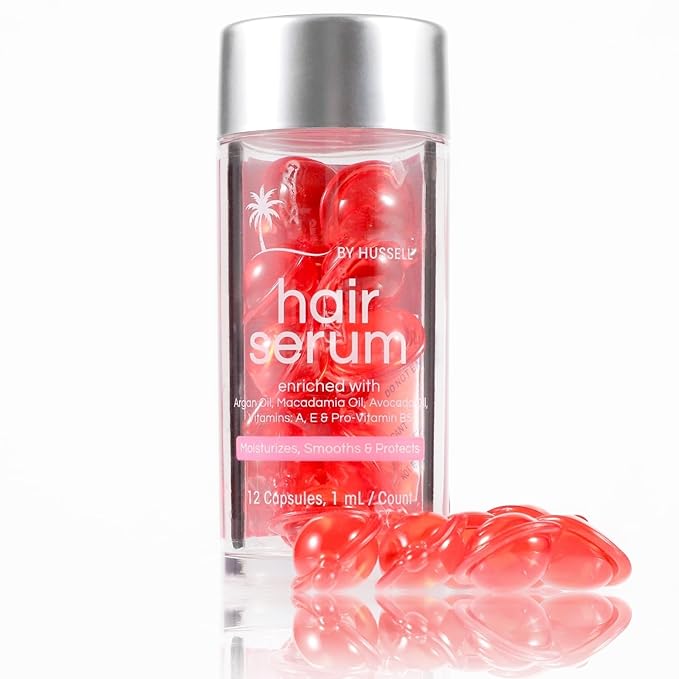 HUSSELL Hair Serum Bali Secret - no Rinse with Argan Macadamia & Avocado Oils - Vitamins A, E, Pro B5 - Conditioner for Women & Men - Travel-Size