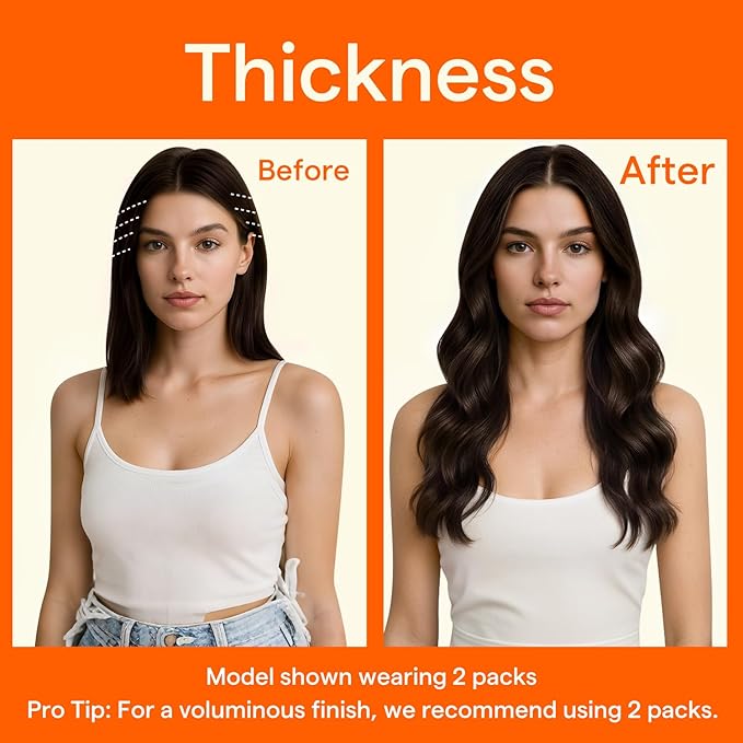 Full Shine Seamless Clip in Hair Extensions, Dark Brown Invisible Hair Extensions Clip in, PU Skin Weft for Thin Hair Add Volume Thinning Hair Extension for Women, Real Human Hair 4Pcs 18inch 85g