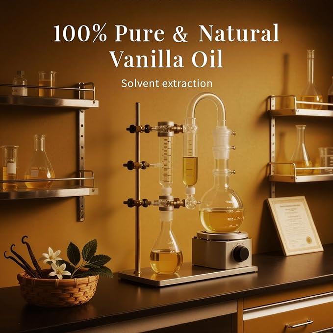 SU JUABA Vanilla Essential Oil 4 Fl Oz, 100% Natural Aromatherapy Oil for Diffuser, Skin,Fragrance Candle,Soap Making - 118ML