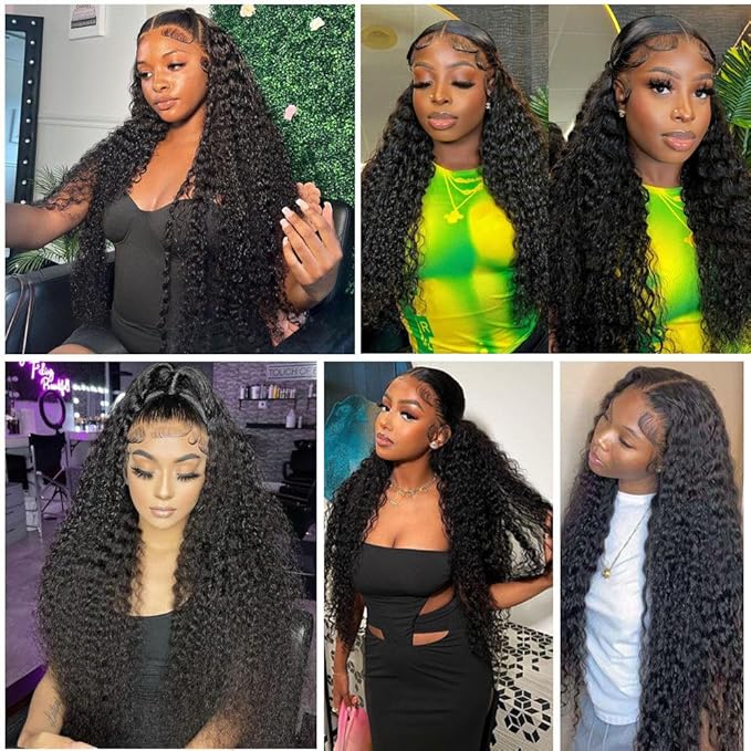 Deep Wave Human Hair Wig - Lace Front, 180% Density, Curly, Wet & Wavy, 13x4 HD Lace Frontal, 18 Inch Glueless, Pre Plucked