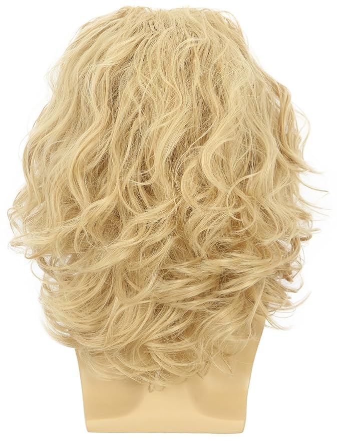 karlery California 70s 80s Rocker Wig Men Women Long Curly Blonde Halloween Costume Anime Wig