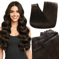 Full Shine Clip in Hair Extensions 20 inch 150g 8Pcs Seamless Clip ins Human Hair Dark Brown Remy Hair Clip ins for Women PU Skin Weft