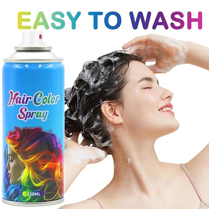 Purple Hair Spray, Temporary Hair Color Spray for Women, Men, Kids, One-Time Use Washable Hair Dye, Natural Hair Color Wax for Christmas, Hallowen, Cosplay, Festival Party Costume Makeup, DIY (Purple)