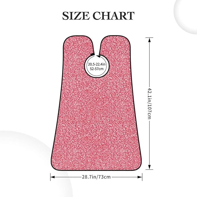 Waterproof Beard Grooming Bib, Pink Glitter Texture Shave Bib, Non-Stick Hair Catcher for Shaving Trimming, Apron Essential for Men Dad
