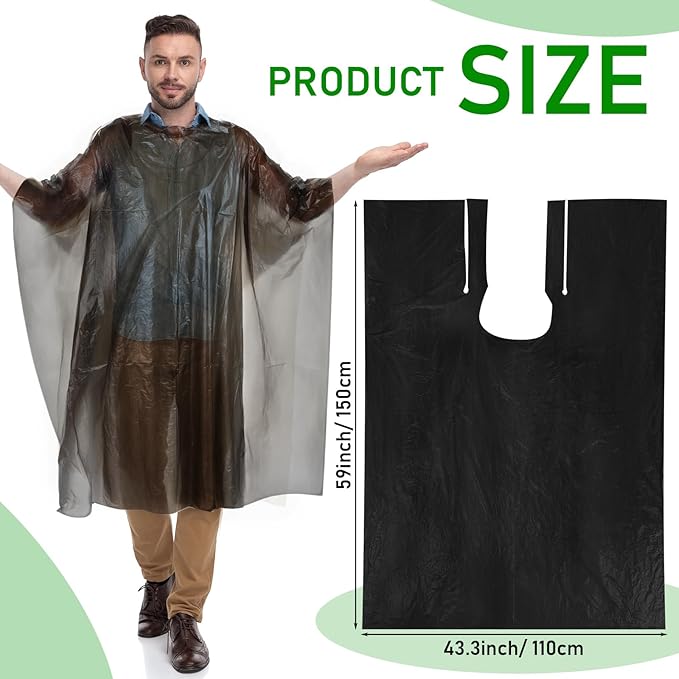 Yahenda 150 Pcs Disposable Salon Capes Bulk Waterproof Hair Cutting Capes for Barber Stylist Dye Supplies 59 x 43.3 Inch(Black)