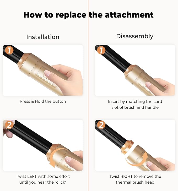 5 in 1 Blow Dryer Brush Set, Hot Air Styler Negative Ion Air Curling Wrap Air Curler, Round Brush Blow Dryer Curling Iron Hair Styling Tools Gift for Dry,Volumize, Straight,Curl,100-120V