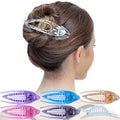 RC ROCHE 6 Pcs Flat Hair Clips Big Claw for Thick Hair French Duckbill Women No Slip Side Slide Curved Alligator Concord Strong Grip Hold Volume Lay Down Clamp, Medium Transparent