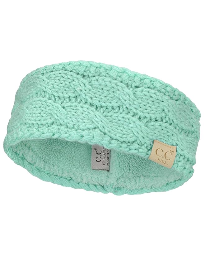 C.C Children's Kids' Winter Warm Cable Knit Fuzzy Lined Ear Warmer Headband