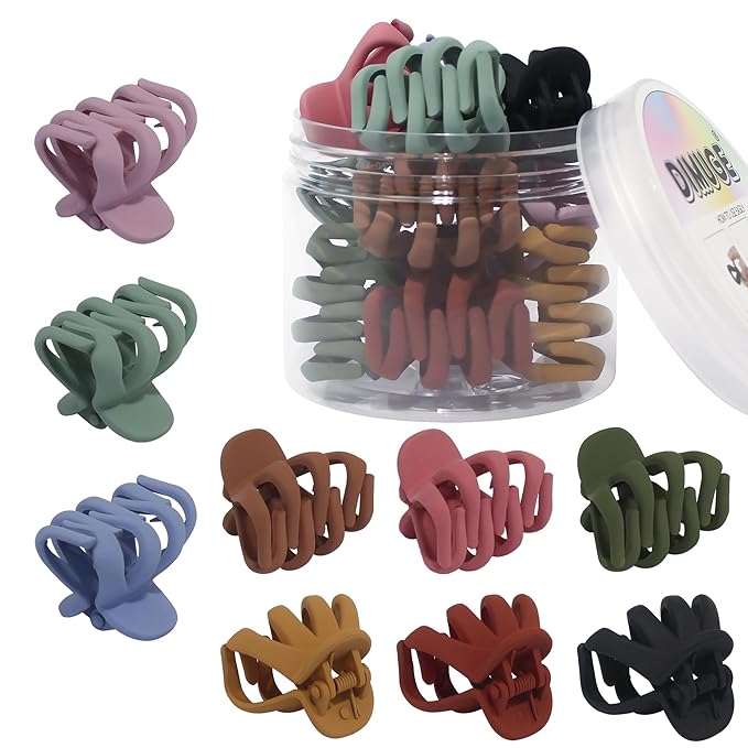 4cm Claw Clips Medium Small Octopus Hair Clips, 9 Pcs Colorful Small Plastic Claw Clips Durable Non-slip for Women and Girls Styling Short Long Curlys Hair.