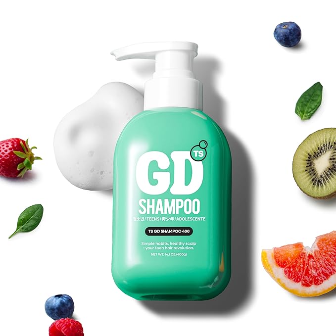 TS GD Shampoo for Flake Prone, Uncomfortable Scalp (14.1 Fl Oz) For Youth & Teens | Gentle Scalp-Care Routine | Silicone, SLS, SLES Free | Korean Hair Care (Green)