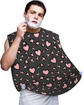 Waterproof Grooming Apron, Non-Stick Beard Bib with Suction Cups, for Love Heart Dark Gray Black Leopard Cheetah Print