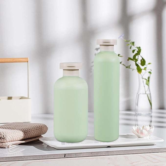 6.8oz Squeeze Bottles with Flip Cap, Refillable Plastic Travel Bottles for Creams, Lotion, Shampoo, Conditioner (2 Pcs)