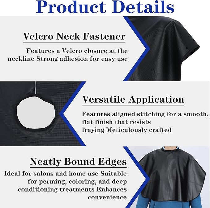 Makeup Cape Hair Dye Cape for Women, PU Waterproof Beauty Salon Short Smock, Professional Shampoo Capes for Hair Dye, Comb-out, Styling, Shampoo