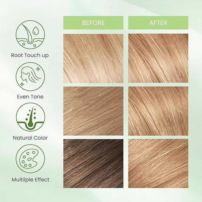 Blonde Brown Hair Dye Shampoo 3-in-1, Instant Natural Hair Color Shampoo Champu Para Canas Mujer, Lasting 3-4 Weeks & Easy to Use & All Hair Types & Root Touch Up, 500ml