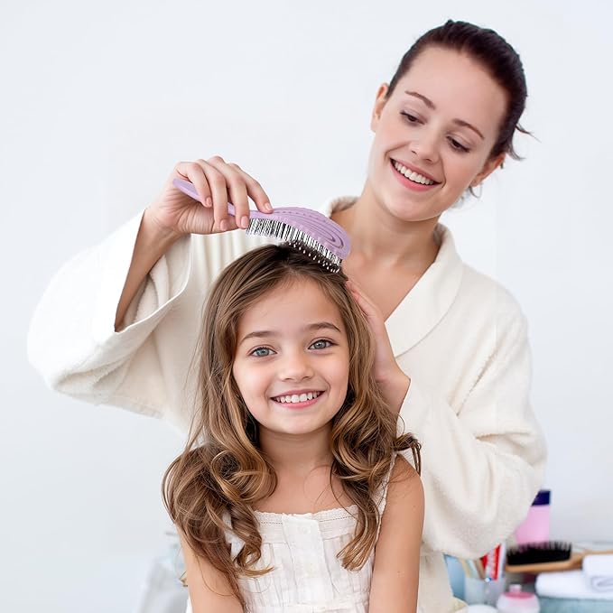 AIMIKE Hemp-Relax Detangler Hair Brush, Eco-Friendly Detangling Brush for Wavy Straight Hair, Vented Hairbrush w/Soft Bristles, Glide Through Tangles with Ease for Women, Kids, Wet & Dry Hair