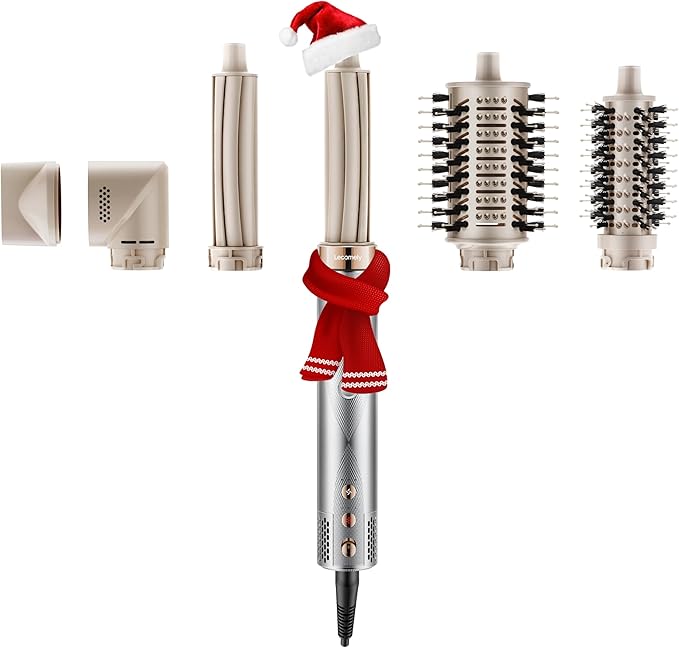 5 in 1 Hot Air Styler Wrap with Automatic Curling & Drying High-Speed Hair Dryer Brush with Negative Ion Technology for Frizz Control & Long Lasting Styles AirEdge A3