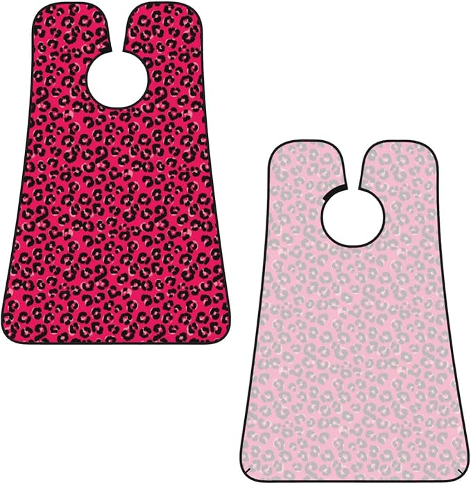 Professional Beard Bib, Non-Stick Hair Catcher Apron Waterproof, Shaving Grooming Essential for Men Dad, Pink Animal Skin Wild Leopard Print Shave Bib