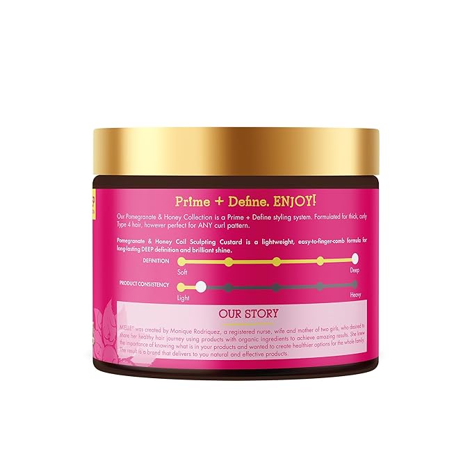 Mielle Organics Pomegranate & Honey Curl Cream - Coil & Curl Defining Hair Cream for Type 4 Hair - Hydrates, Controls Frizz, Conditions & Adds Shine (12 Fl Oz)