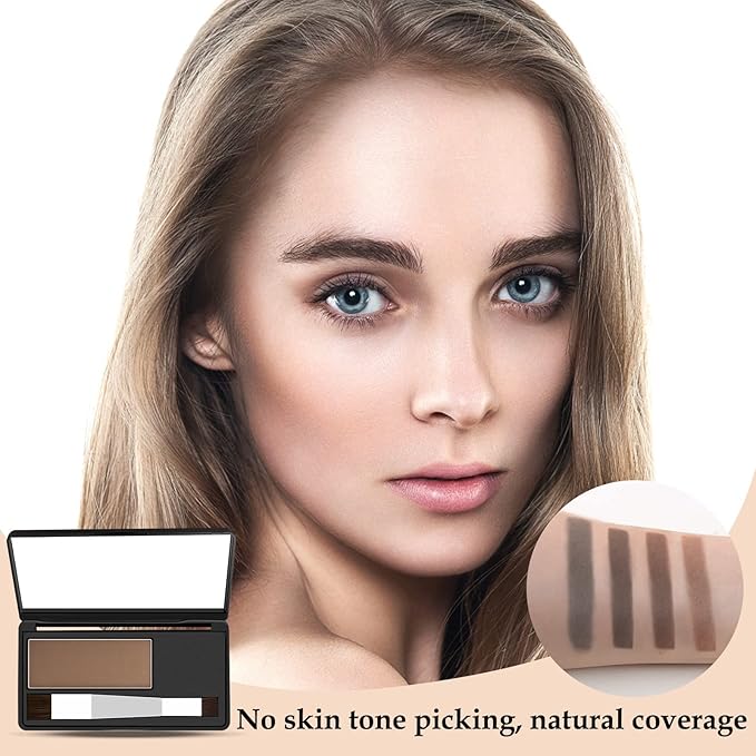 Boobeen Hair Shadow Powder Kit, Roots Touch-Up Powder Cover Hair Color, Temporary Concealer with Brush for Gray Root