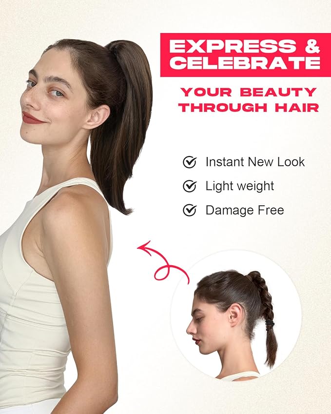 Ponytail Extension – 16” Claw Clip in Ponytail Hair Extensions Natural Soft Synthetic High Pony Tail Hairpieces for Women (Dirty Blonde, 16 inch)