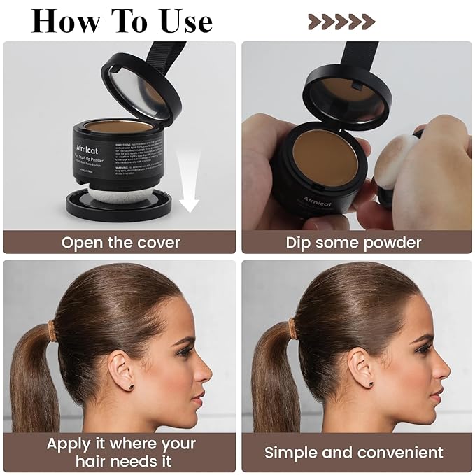 Instant Hairline Powder, Root Touch Up Hair Color for Gray Coverage and Thinning Hair, Root Cover Up Conceals Hair Loss & Bald Spots, Natural and Non-Greasy Hair Color for Women & Men, Dark Blonde