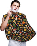 Non-Stick Beard Shaving Bib, Hair Catcher Apron with Suction Cups, Waterproof Grooming Tool for Men Husband, Fall Mushroom Leaves Shave Bib